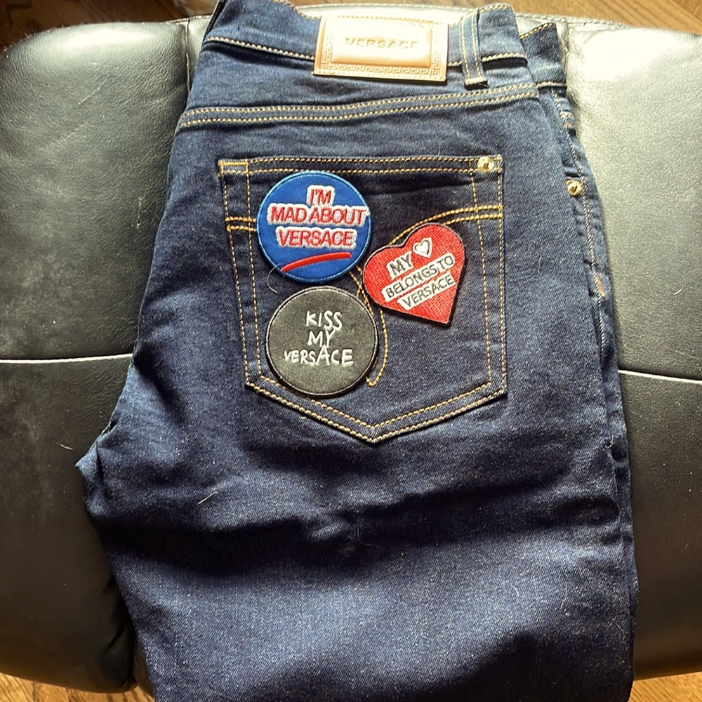 Versace Logo Patch Jeans(FINAL SALE)